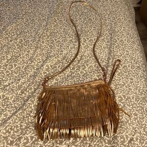 Sam Edelman Rose Gold Fringe Purse/Clutch, like new